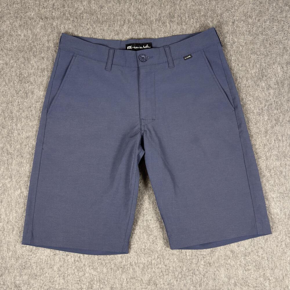 Travis Mathew Shorts Mens 30 Blue Chino 10 Inch Inseam Golf Stretch Casual